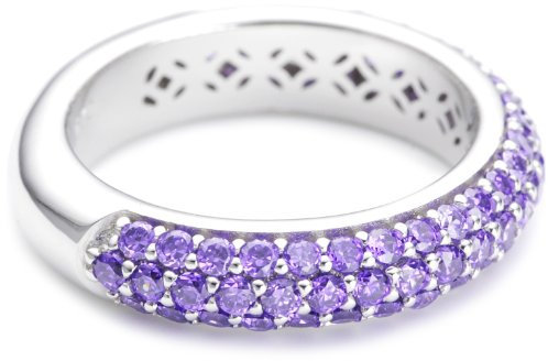 Esprit Collection Damen-Ring 925 Sterling Silber rhodiniert Kristall Zirkonia amorbess passion violett