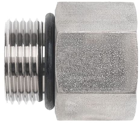 Brennan Industries 6410-10-08-O Reduzierstück aus Stahl, gerade, 7/8-Zoll-14 SAE ORB x 3/10.2 cm-16 SAE ORB-Gewinde, O-Ring-Außengewinde x O-Ring weiblich