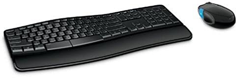 Microsoft – Sculpt Comfort Desktop – Ensemble clavier et souris ergonomique sans fil avec récepteur USB (repose poignets intégré, confortable) – Clavier AZERTY français – Noir (L3V-00007)