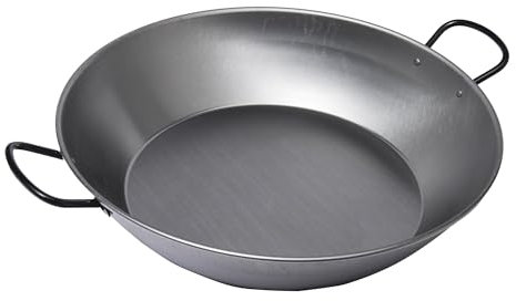 VAELLO - Plat à Paella Haut en Métal - Plat de Cuisson Résistant, Accessoire Cuisine Extérieure Facile à Nettoyer - Poêle à Paella à 2 Poignées, Ø 40 cm