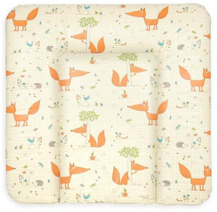 Ceba Baby® Wickelauflage - weiche Wickelunterlage - Baby Wickeltischauflage - 75x72 cm - Abwaschbar - OEKO-TEX® Standard 100 - Made in EU - Fuchs - 75 x 72 cm