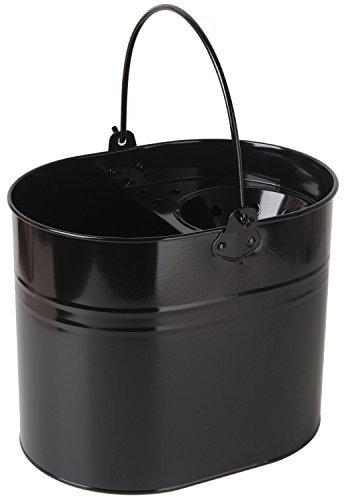 CrazyGadget® 15L 15 Litre Large Metal Steel Colour Mop Bucket with Handle for Home Office General Cleaning (Black)