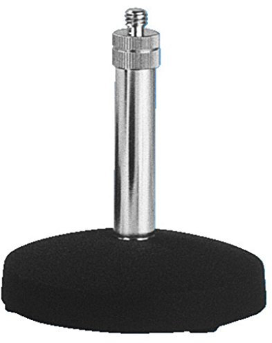MONACOR 230990 MS-1 Mikrofon-Tischstativ, Chrom/Schwarz, 16 mm, 9 mm
