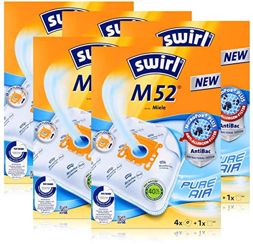 5 x Swirl Staubsaugerbeutel M 52 MicroPor Staubbeutel Microvlies