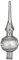 Jingle Bells Lauscha Christbaumspitze (Minispitze) Silber für Weihnachten, Winter, Kugel 5cm, 15cm hoch