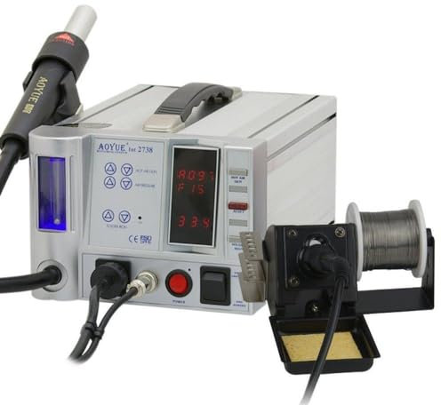 Aoyue 2738 Digital PCB Work Station, with Hot Air Gun, Soldering Iron and Fume Extractor