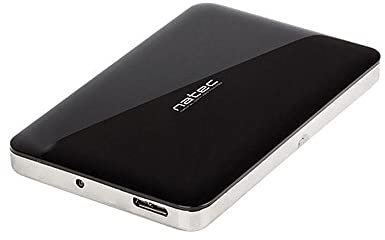 NATEC NKZ-0716 Externes Oyster-Gehäuse, für 2 Festplatten, 2,5 Zoll (6,5 cm), SSD, USB 3.0, Sata, Schwarz