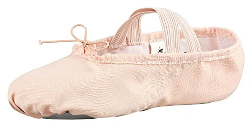 tanzmuster Ballettschuhe Mädchen - DANI - ganze Ledersohle- Rosa-Apricot Größe 25 - Ballettschläppchen für Kinder - rosa Tanzschuhe fürs Ballett