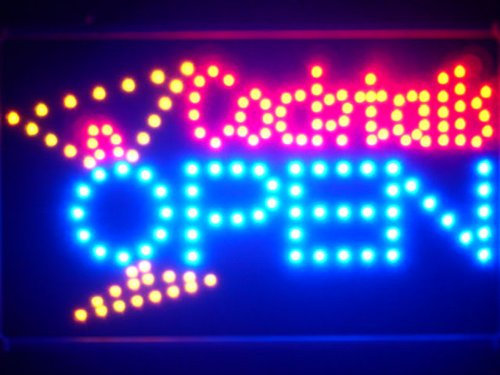 ADV PRO led134-b Cocktails OPEN Bar Led Neon Sign WhiteBoard Barlicht Neonlicht Lichtwerbung
