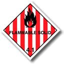 Vinyl-Aufkleber, ADR-/UN-konform, rautenförmig, 100 x 100 mm, Aufschrift Flammable Solid 4.1, 5 Stück