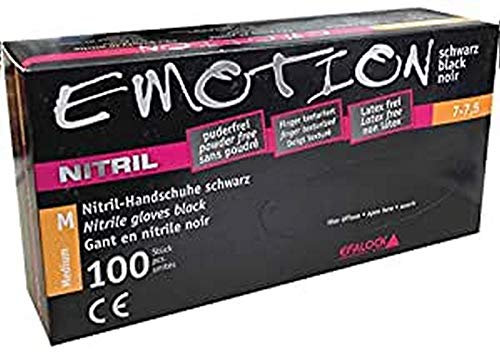 Efalock Professional Emotion Nitril-Handschuhe Größe M, 1er Pack, (1x 100 Stück)
