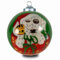 SIKORA K08-57 INNENGLASMALEREI Weihnachtskugel Glaskugel Motiv Hund MIT WEIHNACHTSMÜTZE - D:7,5cm