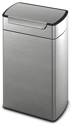 simplehuman | Touch-Abfallsammler | Edelstahl matt | Volumen 40 l | HxBxT 710 x 400 x 300 mm