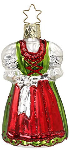 Inge-glas Christbaumschmuck Dirndl Rot