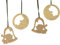 TEMPELWELT 4X Deko Anhänger Mond Schneemann Glocke 6,5 cm, Ahorn Holz geölt, Holzdeko Baumschmuck Fensterhänger Weihnachten Zierschmuck, handgefertigt Kundhandwerk
