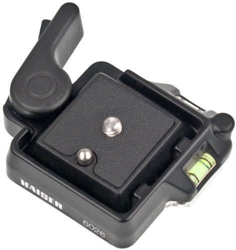 Kaiser Fototechnik 6026 Schnellkupplung für Stativ mit DREI integrierte Wasserwaagen inkl. Schnellwechselplatte