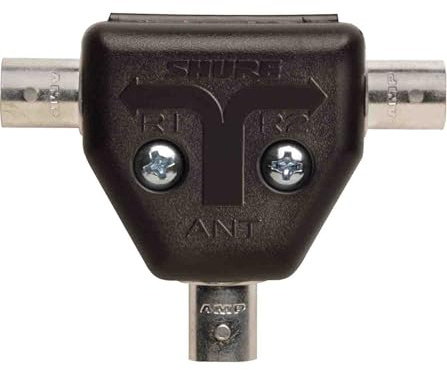 Shure Antenne Splitter Schwarz - Trenner oder Schalterprogramm von Kabeln - Radio | Passiver Antennen-Splitter/Kombinator mit Koaxialkabeln und BNC-Adaptern für UC4, SLX4 und UR4D Receiver