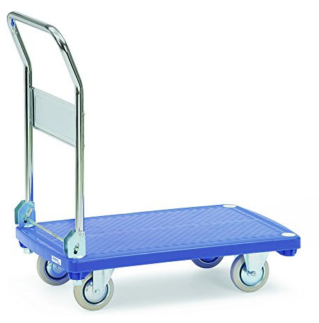 Fetra Kunststoffplattenwagen, Traglast 200 kg, 1 Stück, 815 x 540 x 890 mm, blau, 3130