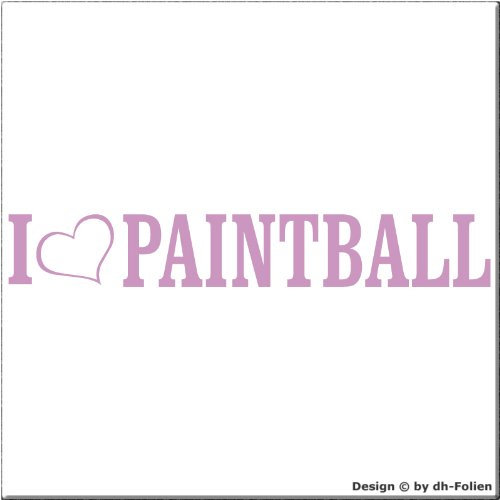 cartattoo4you® AL-00872 | I Love (als Herz) Paintball | Autoaufkleber Aufkleber Farbe lila, in 23 weiteren Farben erhältlich, glänzend 20 x 3 cm