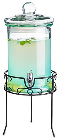 Round Drink Dispenser with Stand 168oz / 4.8ltr - Beverage Dispenser, Vintage Beverage Dispensers