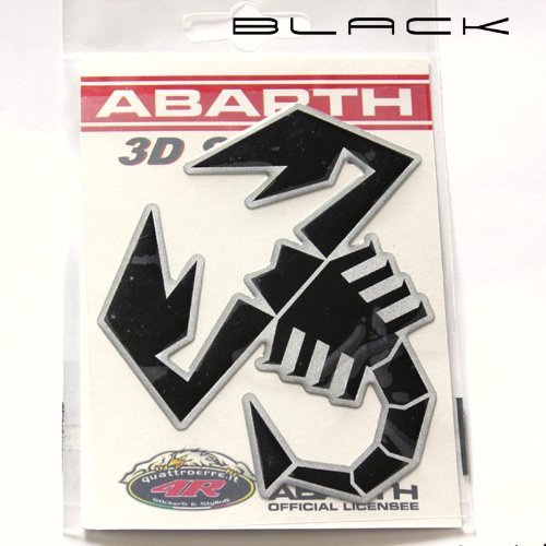 Abarth Adesivo 3D Scorpione Argento Satinato con Bordo Nero cod.