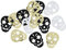 Unique Party 77069 - Foil Skull Day of the Dead Halloween Confetti, Black, White, Gold