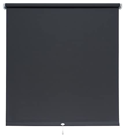 Liedeco® Rollo, Spring-, Schnapprollo / 172 x 180 cm (Breite x Höhe), dunkelgrau/lichtdurchlässig, Blickdicht/viele Farben, Größen und Typen/Breiten 60-200 cm/Variable Montage möglich