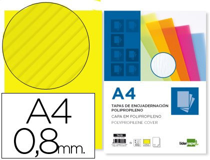 Liderpapel 64097 Plat C Ppl Ondulé Dossier Reliure Épaisseur 0.8mm A4 Translucide Lot de 50 Noir