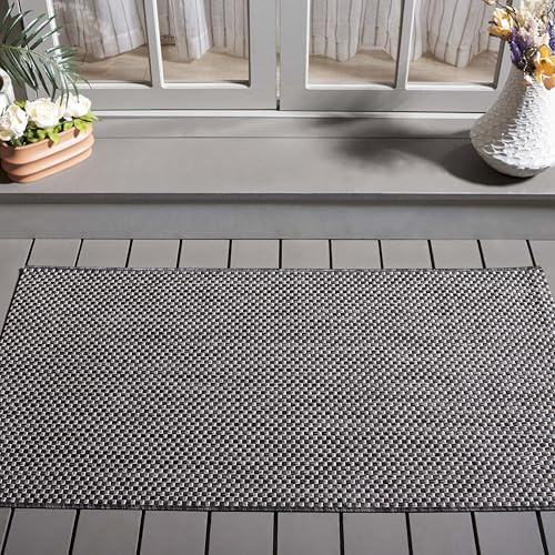 SAFAVIEH Courtyard Collection 2'7' x 5' Black/Beige CY8521 Indoor/ Outdoor Patio Backyard Mudroom Area Rug