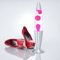 Licht-Erlebnisse Lavalampe Glas Aluminium in Silber Klar Pink Wohnzimmer H:42 cm G9 mit Leuchtmittel Stimmungslicht dekorative Tischlampe Innen JENNY