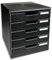 Exacompta 301414D Ablagebox Modulo mit 5 Schubladen für DIN A4+ Dokumente. Belastbare Schubladenbox mit hoher Kapazität für mehr Platz auf dem Schreibtisch Blauer Engel schwarz