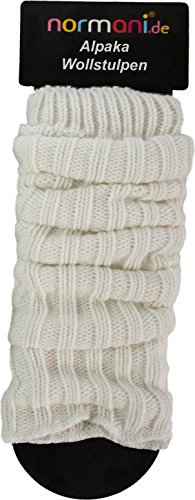 normani Strickstulpen mit weicher, Warmer Alpaka-Wolle Farbe Wollweiß