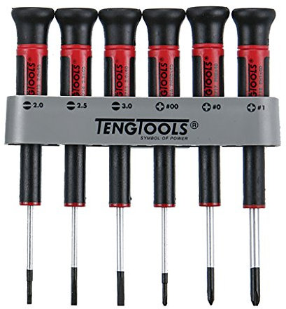Tengtools mdm706 – Kit-Instrumente von Genauigkeit 6 Stück für Reparatur von Computer, Brillen, Uhren, iPhone, Macbook Pro, Playstation, Hard Disk, Tastatur des Notebook – 2.0, 2.5, 3.0, # 00, # 0, # 1 (6 Mini Schraubendreher)