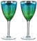 Artland Peacock Wine Glass Set of 2, Glass, Multi-Coloured, 450ml Capacity, Wine Glass