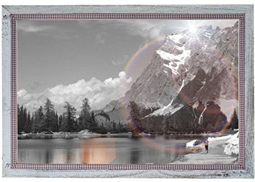 Mendler Bilderrahmen T248, Fotorahmen Holzrahmen Wand-Rahmen, 36x51cm Shabby-Look Landhauss - weiß