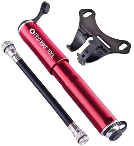 Pro Bike Tool Mini-Fahrradpumpe für Mountainbikes und BMX-Räder, 18,8 cm (7,3 Zoll), Rot