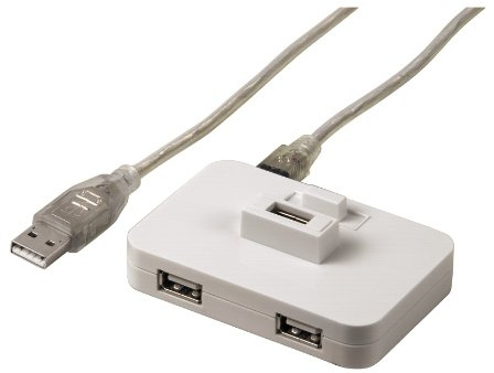 Hama Docking USB 2.0 Hub 1:4, Weiß