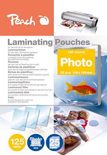 Peach Laminierfolien 106x156mm Foto - 125 mic - 25 pouches - glänzend - kompatibel mit Laminiergeräten aller Markenhersteller - S-PP525-20