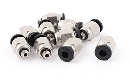 sourcing map Conector Manguera, Racor Neumatico Recto, Tubo de 5mm Diámetro Exterior x 5mm Macho, Adaptador Manguera Tubo, Enchufe Rapido Neumatico, 10 Piezas