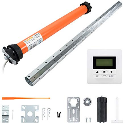 3T-MOTORS Rollladenmotor Komplettset mit Zeitschaltuhr, SW60 Welle 1,10 m, 3T45-10 (Zugkraft 10 Nm/25 kg) mit mechanischen Endschaltern, einfache Montage mit Zubehör, Rollladenantrieb