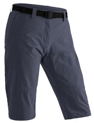 Maier Sports Kluane, Kurze Damen Wanderhose, Wasserabweisende Outdoorhose für Trekking und Hiking, PFC-frei, mSTRETCH pro 4 & Dryprotec, Grau, 24 (W40/L30)