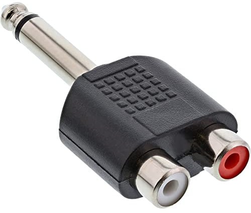 InLine 99339 Audio Adapter, 6,3mm Klinke Stecker an 2x Cinch Buchse, Mono