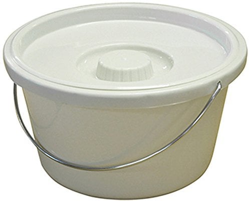 Aidapt 7 5L Commode Bucket with Lid and Wire Handle