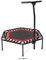 SportPlus Fitness-Trampolin, O 126cm, leise Gummiseilfederung, 5-Fach höhenverstellbarer Haltegriff, inkl. Randabdeckung, Nutzergewicht bis 130kg, Trampolin für Jumping Fitness