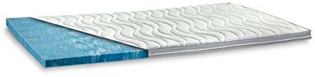 GELAX® | Gel-Schaum Topper Matratzenauflage | 7cm Gesamthöhe | waschbarer Bezug mit 3D-Mesh-Klimaband und Stegkanten | Raumgewicht RG 50 | 200 x 200 cm