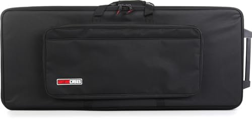Gator Cases Estuche Ligero para Teclado con Mango Extraíble y Ruedas; Se Adapta a Teclados Estándar de 61 Notas y Pianos Eléctricos (GK-61)