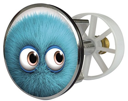 Waschbeckenstöpsel Design Monster Hugo | Abfluss-Stopfen aus Metall | Excenterstopfen | Abflussstöpsel | 38 – 40 mm | Stöpsel