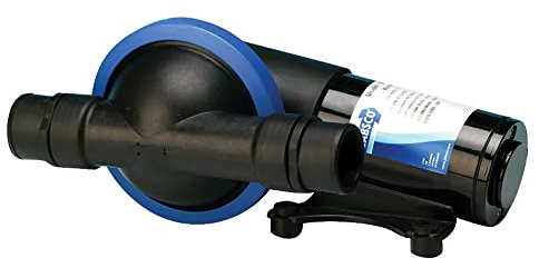 Jabsco 50890-1000 Marine Filter-less Waste Pump Robust Single Diaphragm Design, 5 GPM, 1.5 inch, 12 Volt, 15 Amp, Black