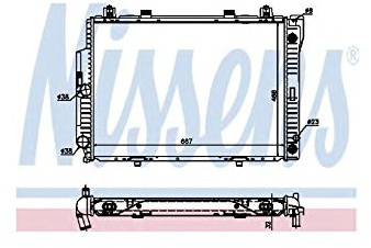 NISSENS Kühler Motorkühlung Kühler Wasserkühler Motorkühler Netzbreite 468mm Netzlänge 667mm Netztiefe 32mm 62713A