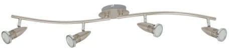 Trango 4-flammig 2005-042 LED Deckenleuchte *ANY* inkl. 4x 3 Watt GU10 LED Leuchtmittel in Edelstahl-Optik I Deckenlampe I Deckenstrahler I Deckenspots I Wohnzimmer Lampe schwenkbar und drehbar